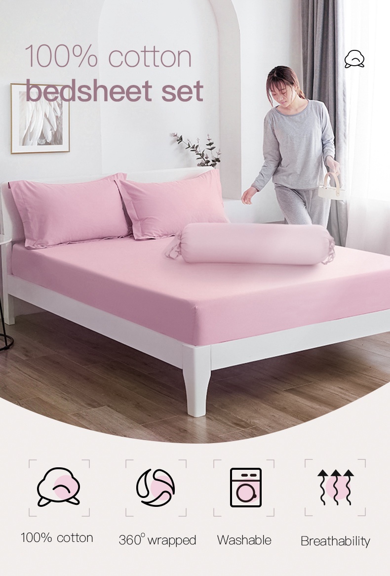 100_ Cotton Fitted Bedsheet Set-1